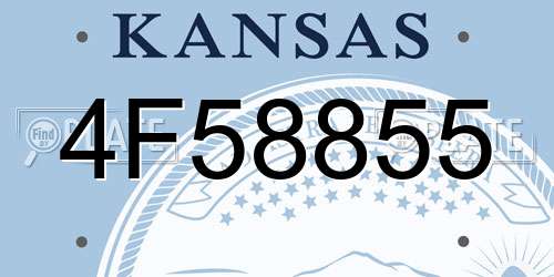 4F58855 Kansas License Plate