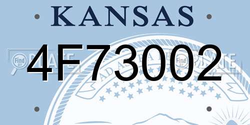 4F73002 Kansas License Plate