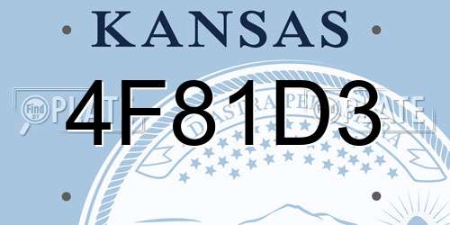 4F81D3 Kansas License Plate