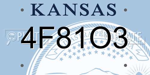 4F81O3 Kansas License Plate