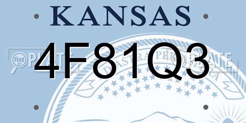 4F81Q3 Kansas License Plate