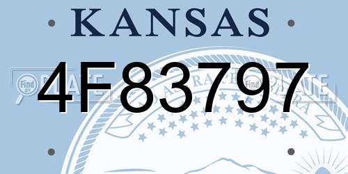 4F83797 Kansas License Plate