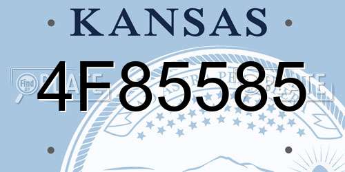 4F85585 Kansas License Plate