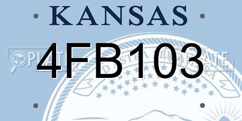 4FB103 Kansas License Plate