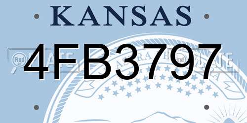 4FB3797 Kansas License Plate