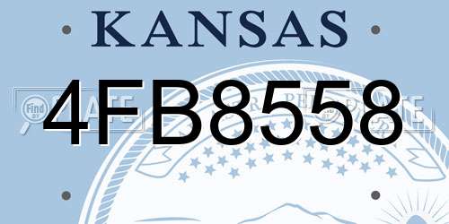 4FB8558 Kansas License Plate