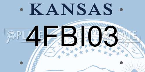 4FBI03 Kansas License Plate