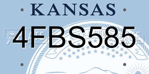 4FBS585 Kansas License Plate