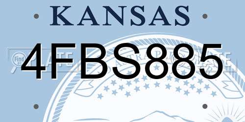 4FBS885 Kansas License Plate