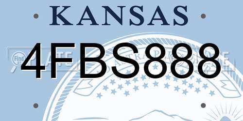 4FBS888 Kansas License Plate
