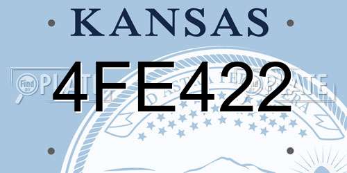 4FE422 Kansas License Plate