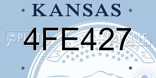 4FE427 Kansas License Plate