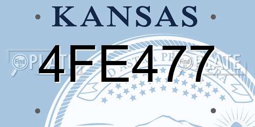4FE477 Kansas License Plate