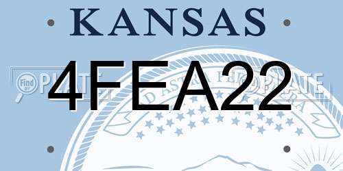 4FEA22 Kansas License Plate