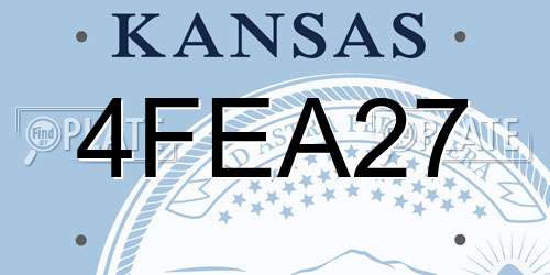 4FEA27 Kansas License Plate
