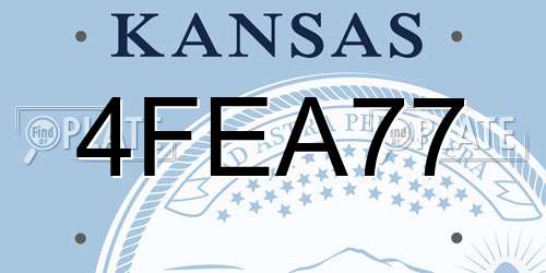 4FEA77 Kansas License Plate