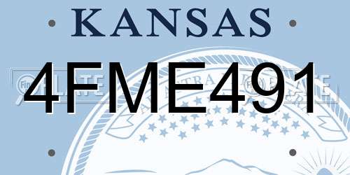 4FME491 Kansas License Plate