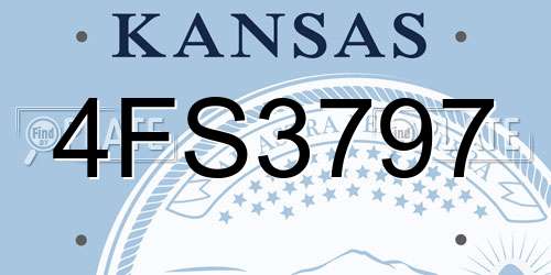 4FS3797 Kansas License Plate