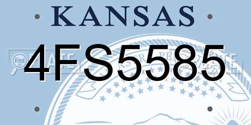 4FS5585 Kansas License Plate