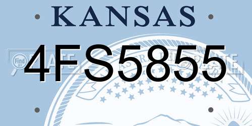 4FS5855 Kansas License Plate