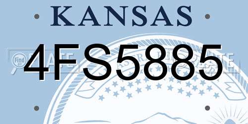 4FS5885 Kansas License Plate