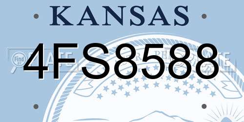 4FS8588 Kansas License Plate