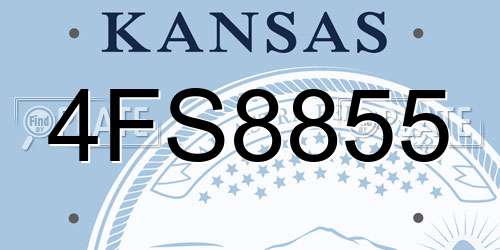 4FS8855 Kansas License Plate