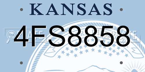 4FS8858 Kansas License Plate