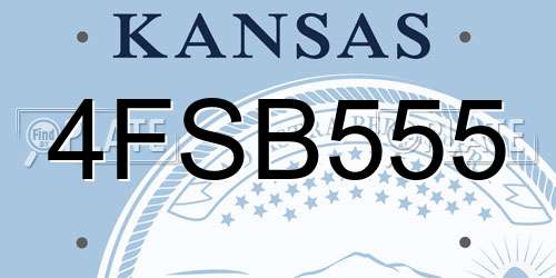 4FSB555 Kansas License Plate