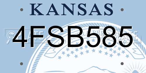 4FSB585 Kansas License Plate