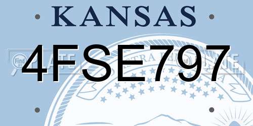 4FSE797 Kansas License Plate