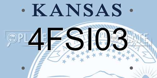 4FSI03 Kansas License Plate