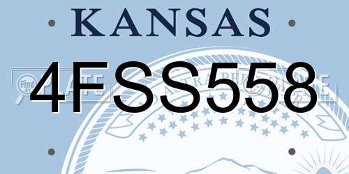 4FSS558 Kansas License Plate
