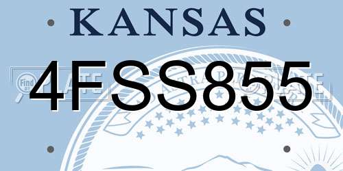 4FSS855 Kansas License Plate