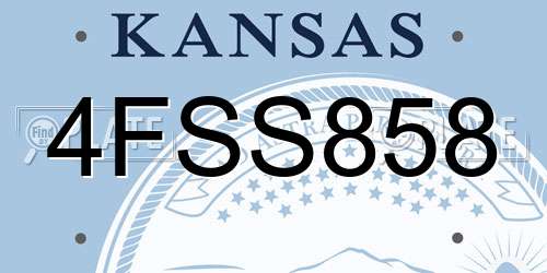 4FSS858 Kansas License Plate