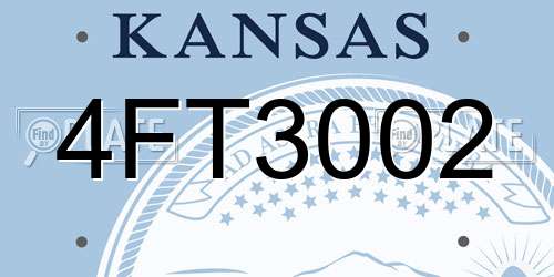4FT3002 Kansas License Plate