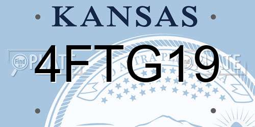 4FTG19 Kansas License Plate