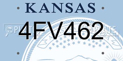 4FV462 Kansas License Plate