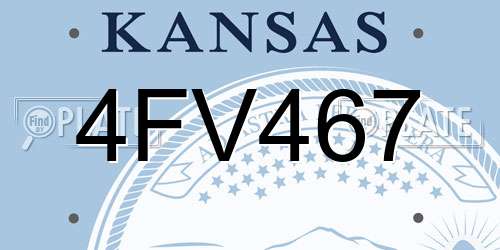 4FV467 Kansas License Plate