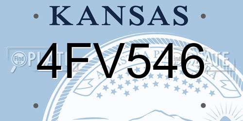 4FV546 Kansas License Plate