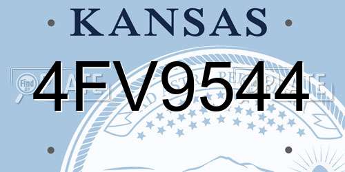 4FV9544 Kansas License Plate