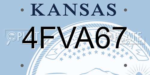 4FVA67 Kansas License Plate