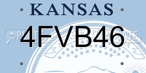 4FVB46 Kansas License Plate