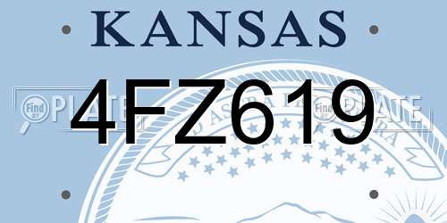 4FZ619 Kansas License Plate