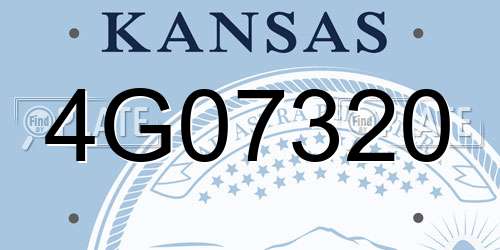 4G07320 Kansas License Plate