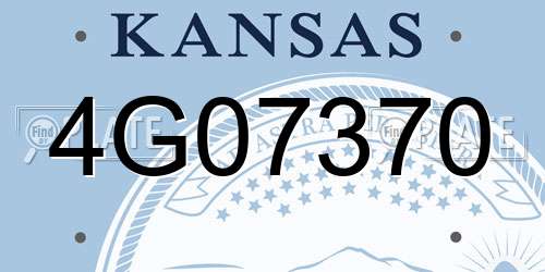 4G07370 Kansas License Plate