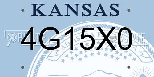 4G15X0 Kansas License Plate
