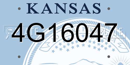 4G16047 Kansas License Plate