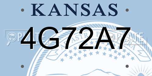 4G72A7 Kansas License Plate