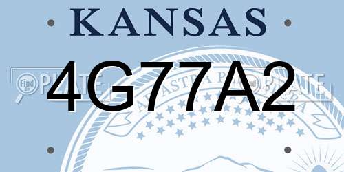4G77A2 Kansas License Plate